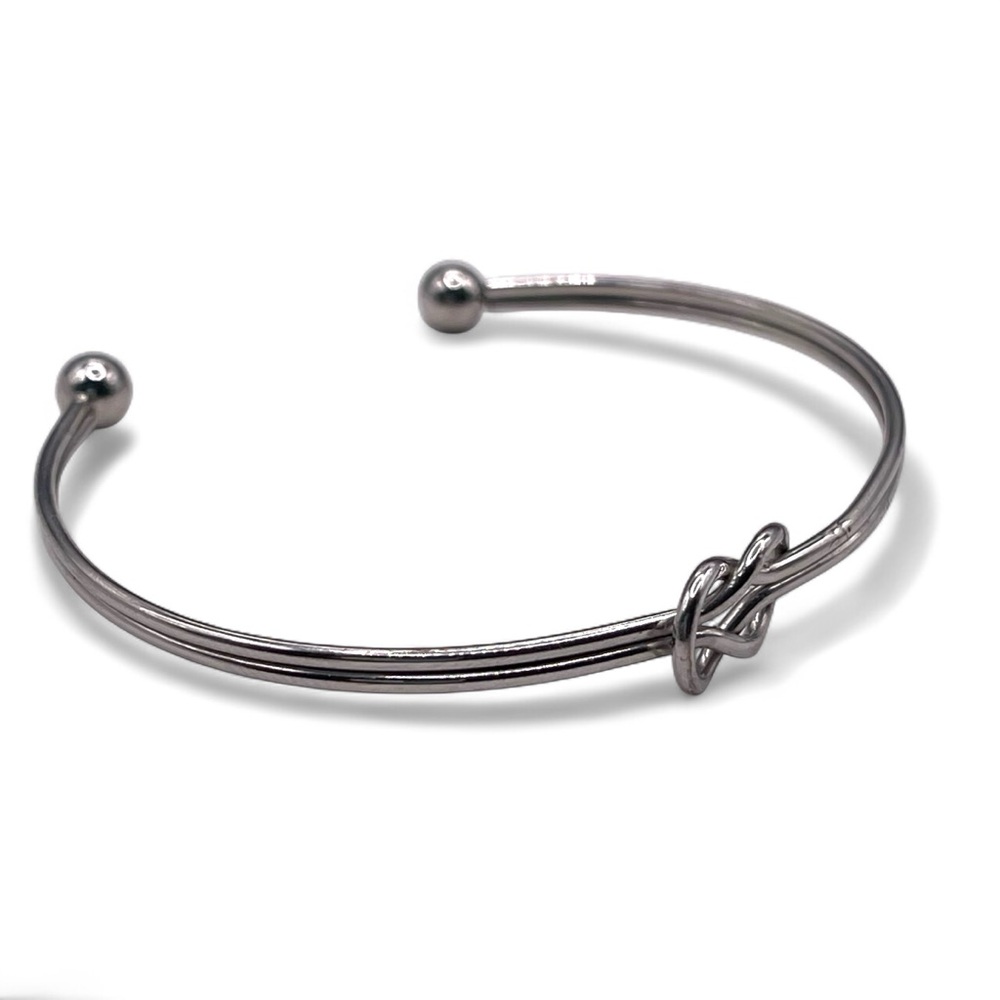 ❤️ Silver Stainless Infinity Knot Bracelet - Picture 3 of 6